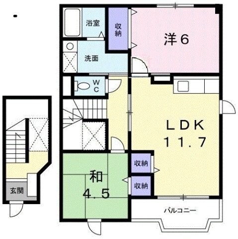 エレガンツァ　アロッジオⅡ号館の物件間取画像