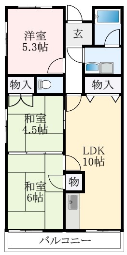 ベルベ田中の物件間取画像