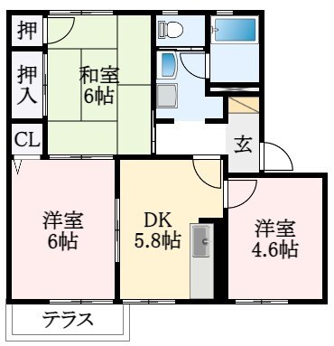 西田ハイツの物件間取画像