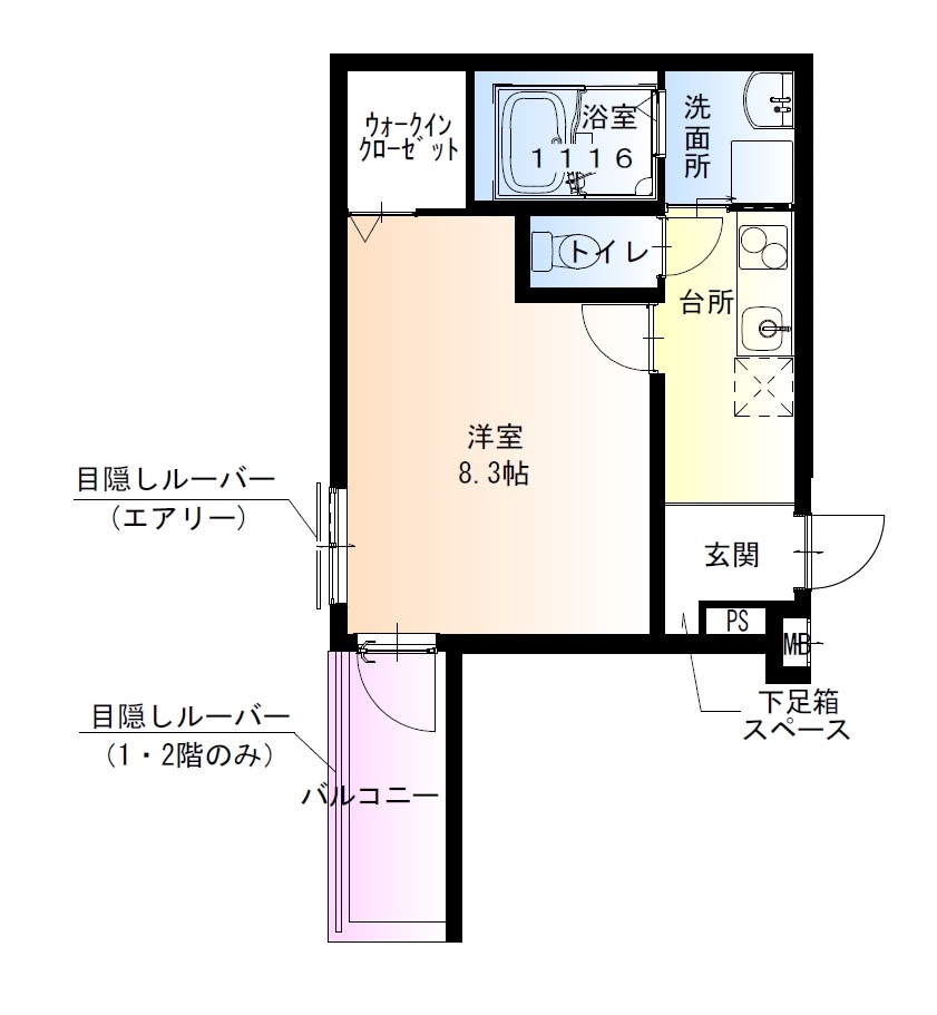 北花田駅 徒歩5分 2階の物件間取画像