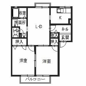 菊水ハイツA棟の物件間取画像