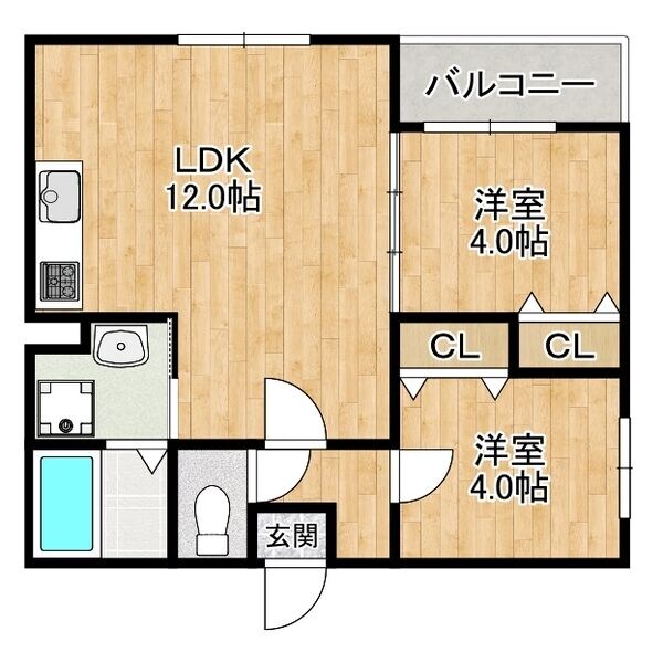 EST高見ノ里の物件間取画像