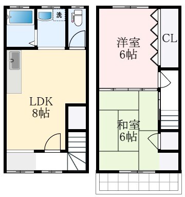 河内天美駅 徒歩17分 1-2階の物件間取画像