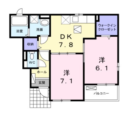 古市駅 徒歩48分 1階の物件間取画像