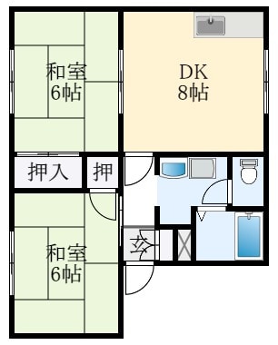 タウニー北岡A棟の物件間取画像