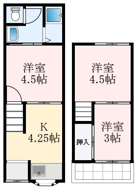 河内天美駅 徒歩15分 1階の物件間取画像