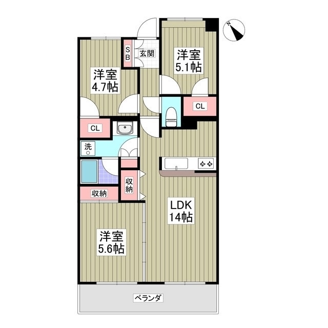 センチュリーつくばみらい平Aの物件間取画像