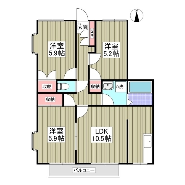 グランデュール瀬戸岡の物件間取画像