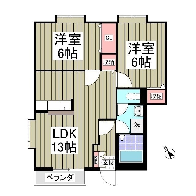 モダンピープルＢ棟の物件間取画像