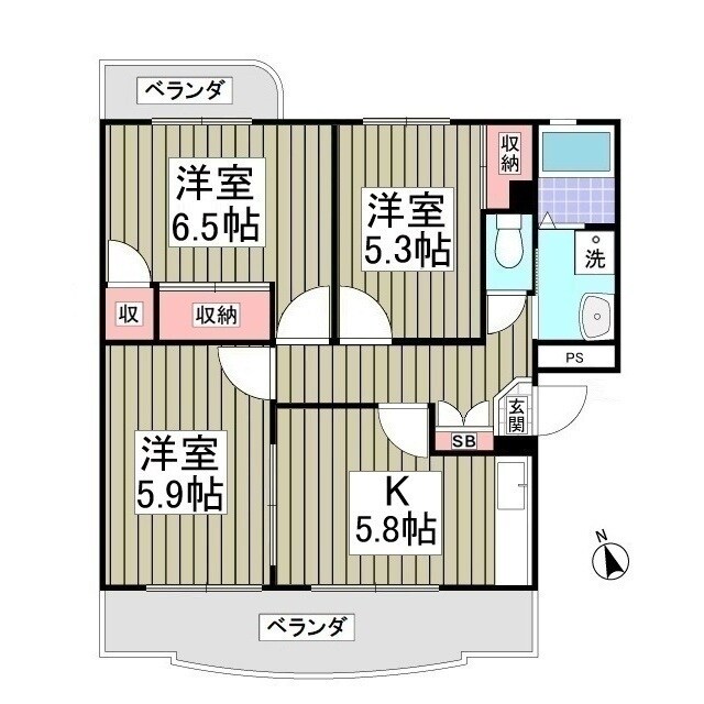 ラ・セゾン西城の物件間取画像
