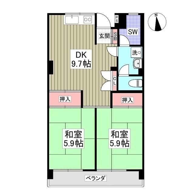 市毛マンションの物件間取画像