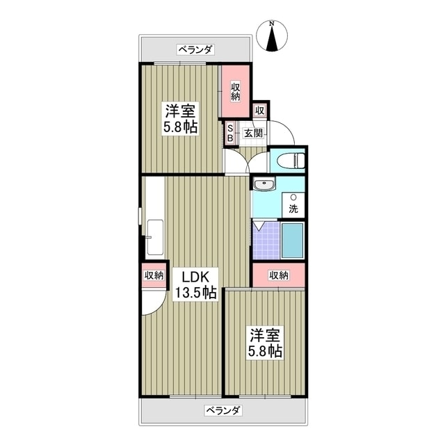 行田ハイツ2号棟の物件間取画像