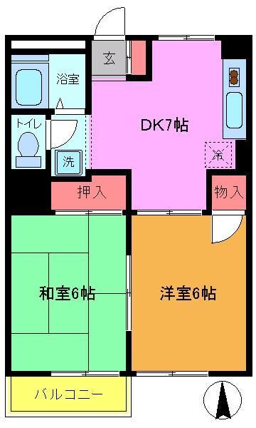 シャロムハイツの物件間取画像