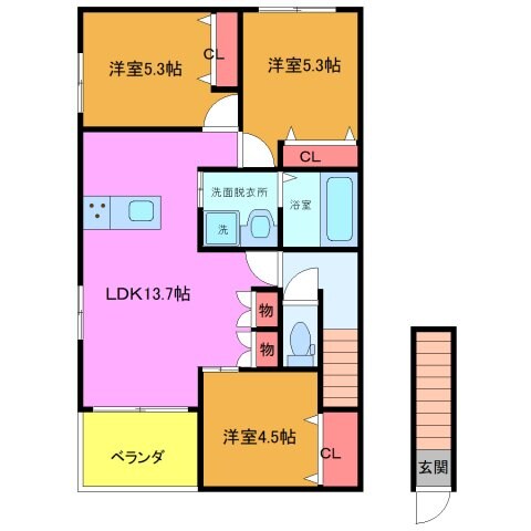 （仮称）宮久保1丁目メゾン・北棟の物件間取画像