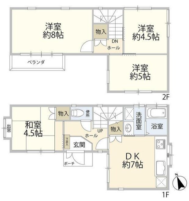 市川市北方2丁目住宅の物件間取画像