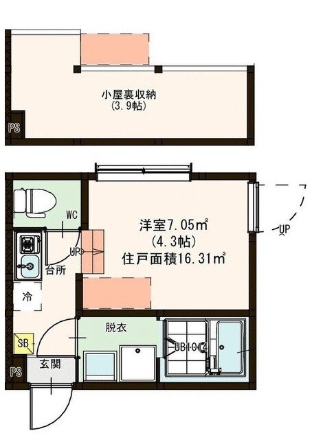 竹ノ塚駅 徒歩8分 1階の物件間取画像