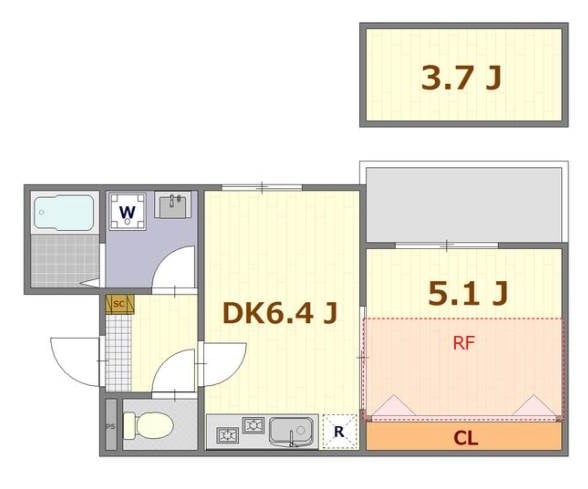 綾瀬駅 徒歩8分 3階の物件間取画像