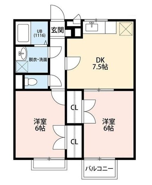 与野本町駅 徒歩19分 2階の物件間取画像