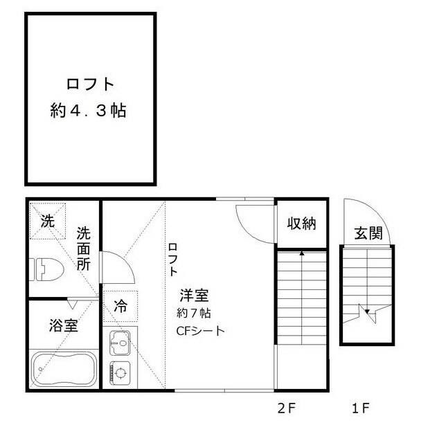北綾瀬駅 徒歩13分 1-2階の物件間取画像