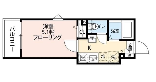 小竹向原駅 徒歩10分 1階の物件間取画像