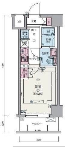 武蔵浦和駅 徒歩7分 1階の物件間取画像