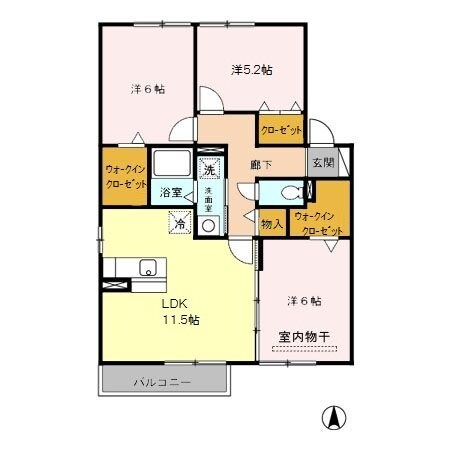 シャルマンわかば弐番館B棟の物件間取画像