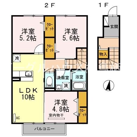 ルージュみやきの物件間取画像