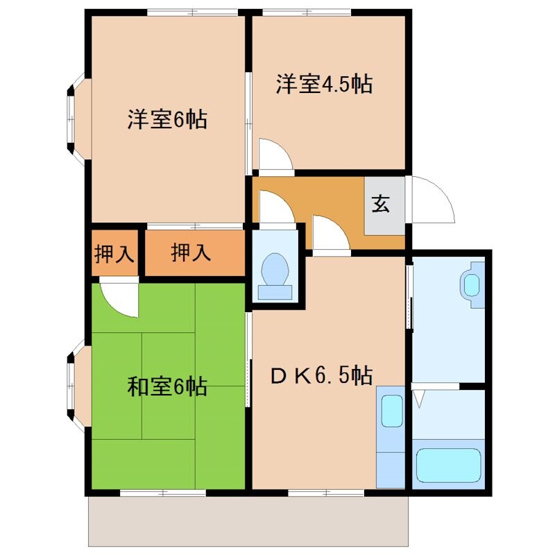 サンライフ大保Ｃ棟の物件間取画像