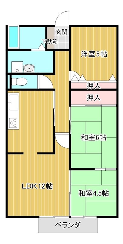 ファミリーハイツＫＯＧＡ　Ｂ棟の物件間取画像