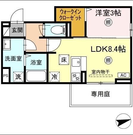 フリーデンやりたの物件間取画像