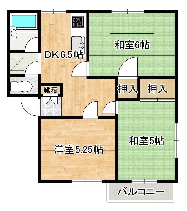 鳥栖ウエストハイツA棟の物件間取画像