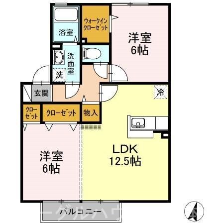 フォレスト甘木　Ｂ棟の物件間取画像