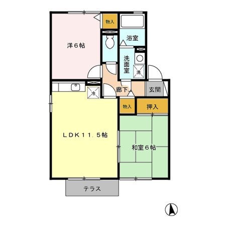 サンシャトーレC棟の物件間取画像