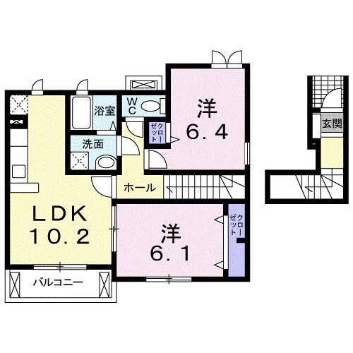 グリーンハイツ鷹取IIIの物件間取画像