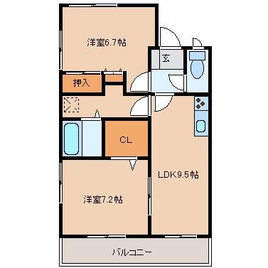 ヴィラージュ橘の物件間取画像