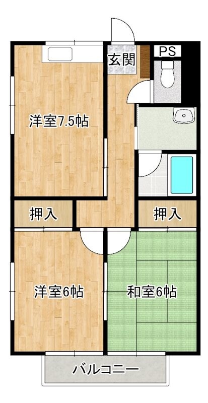 コーポラス梅満の物件間取画像