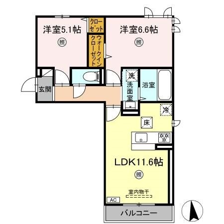 D-room菊池B棟の物件間取画像