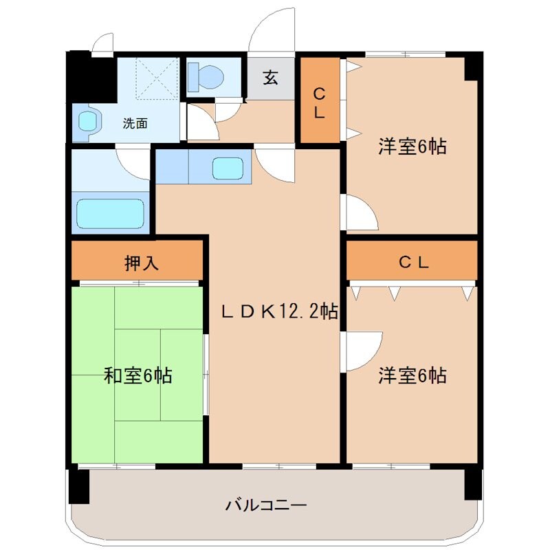 プレジール天拝の物件間取画像