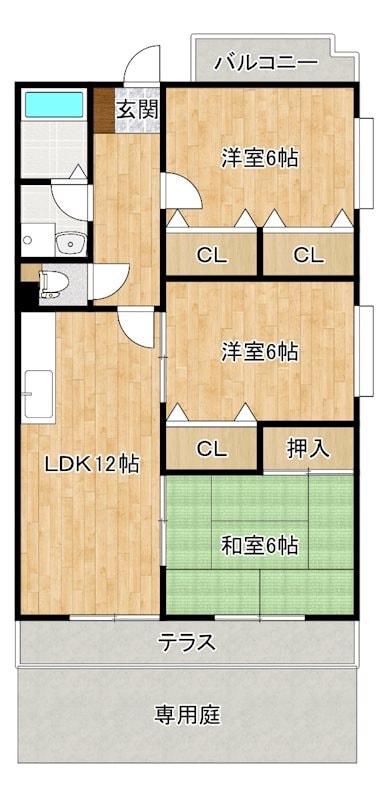 プレステージ塔原の物件間取画像