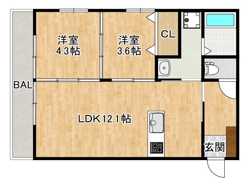 仮）筑紫野市筑紫新築アパートの物件間取画像