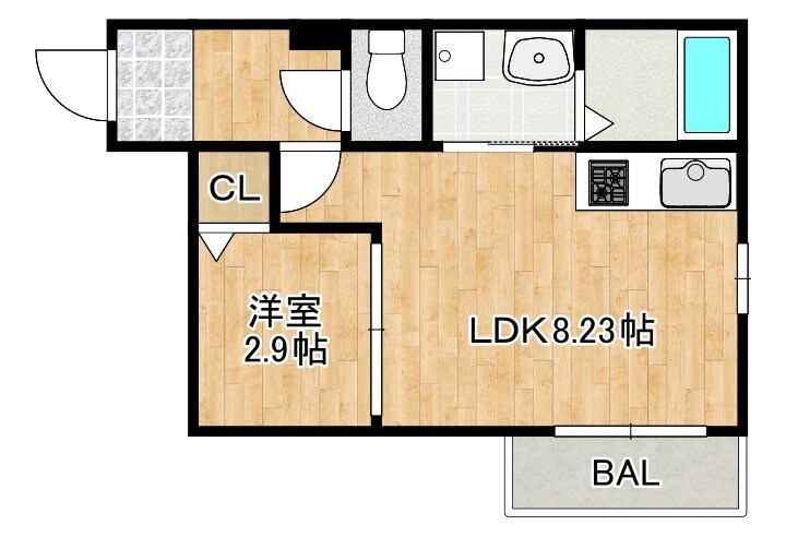 二日市中央2丁目新築アパートの物件間取画像