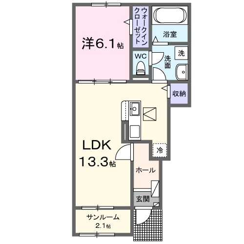 ロータス田主丸　２の物件間取画像