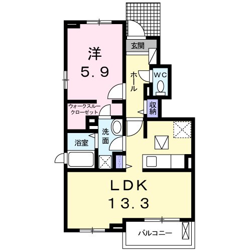 ラララＫ３　Ｂの物件間取画像