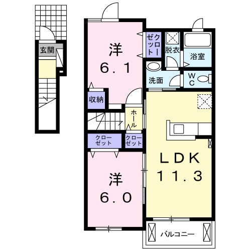 ヒッコリー　リッジ弐番館の物件間取画像