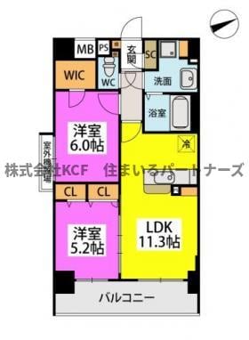 イーストガーデン久留米本町の物件間取画像