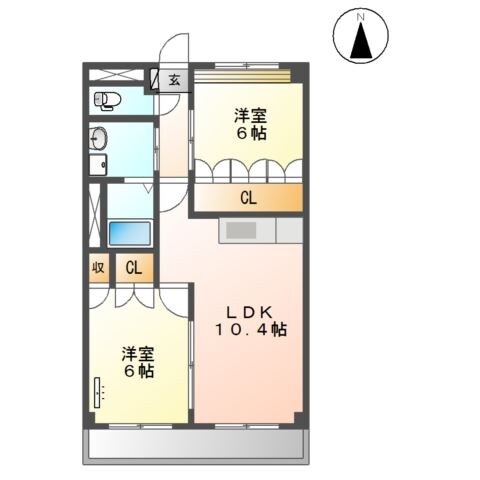 ファインコート北野Ⅱの物件間取画像