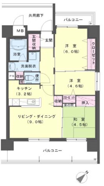 クラシオン小頭町公園前の物件間取画像