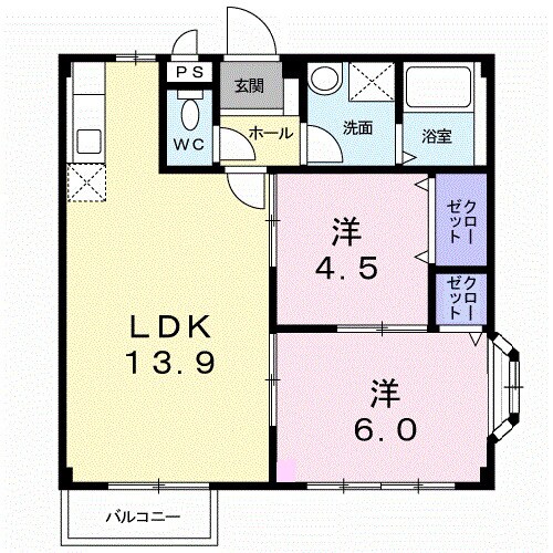 プレジデントハイツ近藤（Ａ）の物件間取画像