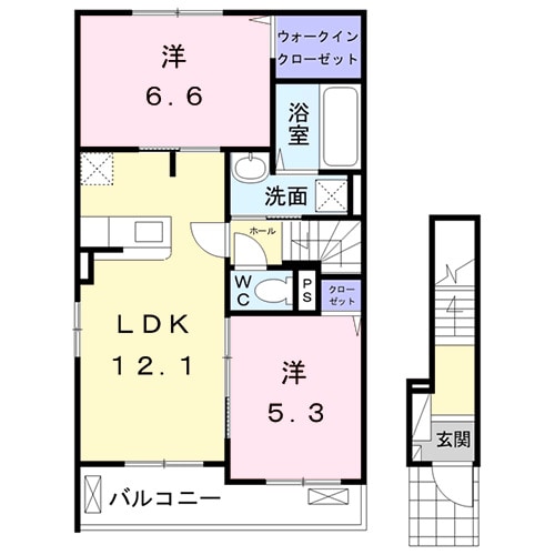 フィオーレ弐番館の物件間取画像