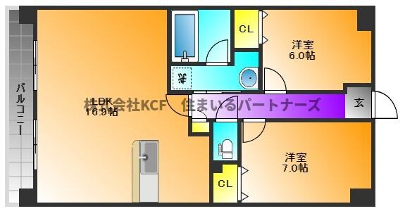 カトルズ旭の物件間取画像